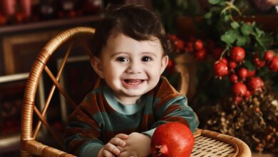 عکاسی تم یلدا برای کودکان و نوزادان